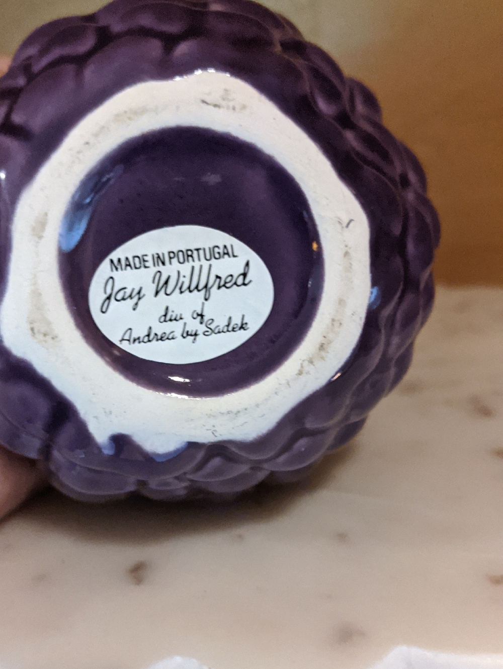 Jay Willfred Portugal Ceramic Jelly Jar Jam Grapes Lid No Spoon - Picture 7 of 7